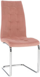 TEMPO KONDELA Étkezőszék, rózsaszín Velvet szövet/króm, SALOMA NEW