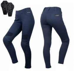 W-TEC Női motoros leggings W-TEC Lukrecia Base Blue, elasztikus, testhezálló szabás, sztreccs panelek, magas derékrész XXL, meghosszabbított hossz kék (30229-XXL-E)
