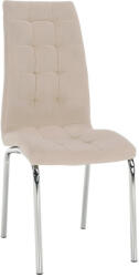 TEMPO KONDELA Étkezőszék, bézs Dulux Velvet szövet/króm, GERDA NEW - pepita