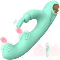 SuperLove Dual Tapping Rabbit G-Spot Vibrator Green Vibrator