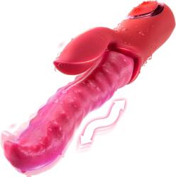 SuperLove Wriggling Tongue Powerful Dual Vibrator Red Vibrator