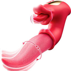 SuperLove Swinging & Licking Tongue Dual Vibrator Red Vibrator