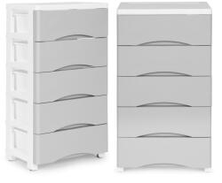 Homelux Kihúzható 5 fiókos polc kerekes lábakkal szürke (PJJCBS0024-05A) - leziter