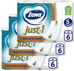 Zewa Just 1 toalettpapír 5 rétegű (3x6 tekercs)