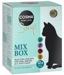 Cosma Soup Leves különböző ízű csemege macska nedves eledel MIX Box 12 db x 40g