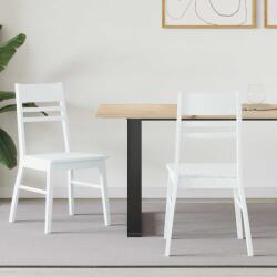 vidaXL Étkező Székek 2 pcs Fehér 43 x 54 x 89 cm Tömör Gumi Fa (42020444)