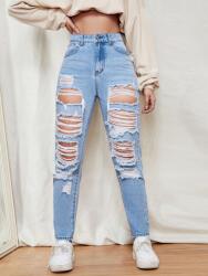 Shein HC42109 Shein Mom Jeans Szakadás Nadrág (49) M