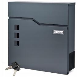 TabPrint Nagy Postaláda Antracit Fém Postaláda Újságtartóval Modern (Skrzynka na listy Gazetnik Własny Napis)