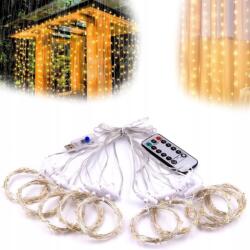  Fényfüggöny 300 Led Girland Lámpák 3x3 m Usb fehér Meleg (Home_Maker)