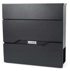 TabPrint Nagy Méretű XXL Levélszekrény Acél, Újságtartóval, Modern (Skrzynka na Listy z Gazetnikiem)