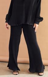 Prettylittlething Hosszú Fekete Fodros Nadrág Széles Szárú Prettylittlething 36