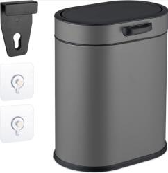 Relaxdays Szemeteskosár 5 literes, függeszthető, szürke (10049690)