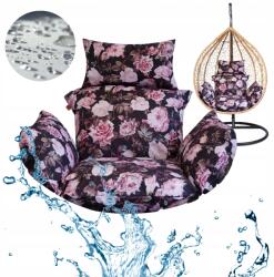 Blomster Kerti hinta párna Fotel Függő gubó gólyafészek Blomster (PODUSZKA NA HUŚTAWKĘ KOKON CZARNY + RÓŻE)