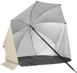 VIRTUFIT Nagyméretű strand napernyő szélvédővel - 180cm - bézs 2-3 személy szürke