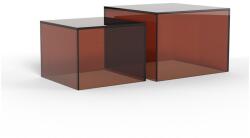 Actona Barna üveg dohányzóasztal szett 2 db-os 50x50 cm Dice - Actona