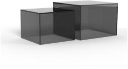 Actona Szürke üveg dohányzóasztal szett 2 db-os 50x50 cm Dice - Actona