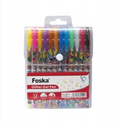 Foska Csillámos zselés tollak többszínű, 12 szín, sima írás (RH2001-12)