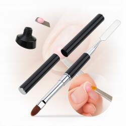 PAZYOU Kétoldalas zselés ecset akrilgél spatulával polygel körömlakkhoz (manicure, pedicure)