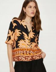 Oasis Fekete-narancs Mintás Laza Rövid Ujjú Ing Oasis 36