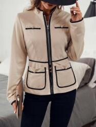 Shein FC35201 Shein Bézs Blézer Cipzárral Kontraszt Gombok Zsebek (49) M