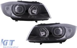 KITT EU Angel Eyes Headlights suitable for BMW 3 Series E90 E91 (03.2005-2011) Black (HLBME90DDS)