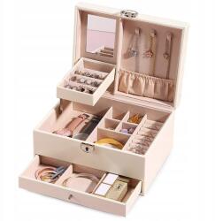 VERK GROUP Ékszerdoboz rendszerező doboz tükör tok tágas doboz (01784_B)