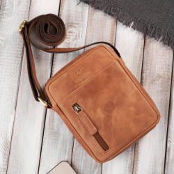 Paolo Peruzzi Férfi bőr válltáska kicsi AY-05-HCG | konyak