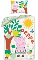 Halantex Peppa Pig almafa ágyneműhuzat textilzsákban pamut 140x200 70x90 (PE-3241BL)