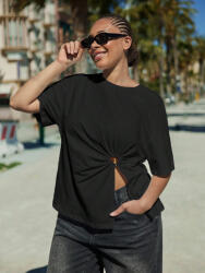 Shein HC61313 Shein Fekete Aszimmetrikus Póló (49) 50