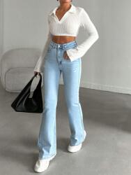 Shein HC12202 Shein Egyenes Széles Farmernadrág Magas Derékkal (49) S