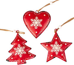 Valex Decor Karácsonyi dísz szett, fém, 6, 5cm, kreatív felhasználásra vagy karácsonyfára (CH111-01)