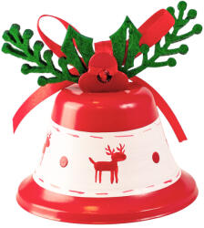 Valex Decor Karácsonyi csengettyű 7.5 x 7.5cm - Fehér/Piros (CH109-01)