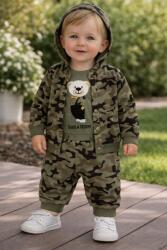 Baby 3részes babaruha szett- terepmintás, Maci Méret: 68 (4-6hó)