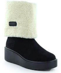 Potocki Női bokacsizma felhajtható szárú, fekete éktalpú csizma Potocki 11327 38 (25-11327.CZARNE)