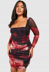 Boohoo FC33113 Boohoo Fodros Ruha Mini Virágmintás Háló (49) 44