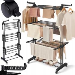 Vilde Ruhaszárító ruha fehérnemű függőleges nagy fém fekete XXL (5904316464790) Ruhaszárító