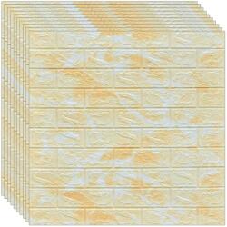 NEXTLY 30 x 3D NEXTLY öntapadós tapéta készlet, falra vagy mennyezetre, vízálló, állítható, erős ragasztó, könnyen felszerelhető, lefedettség 15, 9 nm, 70x77 cm, modern design, sárga-fehér, kód 59 (s30tpt59m