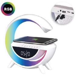 Welora 7 színű okoslámpa órával, hangszóróval, vezeték nélküli, Bluetooth, RGB töltés, 1200mAh, 24x9x25 cm, fehér (JM1238207)