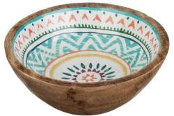 Welora Azték mintás tál, zománcozott fa, átmérő 20x8cm, több színű (JM1238847)