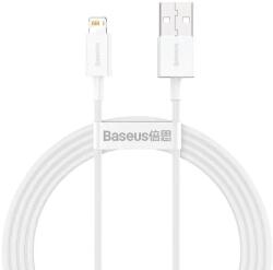 Baseus Cablu pentru incarcare si transfer de date Baseus Superior, USB/Lightning, 2.4A, 1.5m, Alb