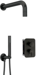 Deante Falba süllyesztett csaptelep, Deante Silia zuhanyszett, keverő BOX-al, fekete BXYZNQSM - mozaikkeramia