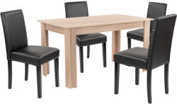  Leon 4+1 étkező garnitúra sonoma tölgy-fekete - pepita - 229 490 Ft