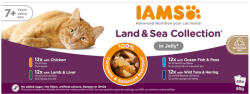 Iams 48x85g IAMS Advanced Nutrition Senior 7+ Land & Sea Collection aszpikban nedves macskatáp 36+12 ingyen
