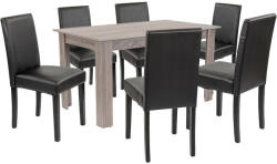  Leon 6+1 étkező garnitúra yorki tölgy-fekete - pepita - 319 490 Ft