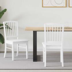 vidaXL Étkező Székek 2 pcs Fehér 50 x 52, 5 x 91 cm Tömör Gumi Fa (42020453)