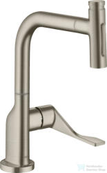 Hansgrohe AXOR CITTERIO Select S-Box egykaros konyhai csaptelep kihúzható zuhanyfejjel, 2 jet, szálcsiszolt nikkel 39862820 (39862820)