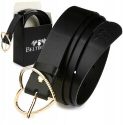 Beltimore Bőr öv női fekete csat arany szív divatos klasszikus Beltimore (D63_105)