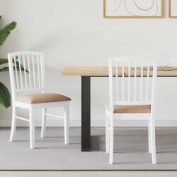 vidaXL Étkező Székek 2 pcs Fehér 50 x 52, 5 x 91 cm Tömör Gumi Fa (42020454)