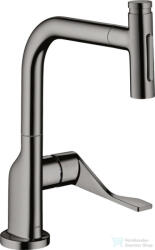Hansgrohe AXOR CITTERIO Select 230 egykaros mosogató csaptelep kihúzható zuhanyfejjel, 2 jet, polírozott fekete króm 39863330 (39863330)