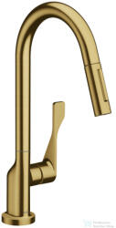 Hansgrohe AXOR Citterio egykaros konyhai csaptelep kihúzható zuhanyfejjel DN15, szálcsiszolt arany hatású 39835250 (39835250)